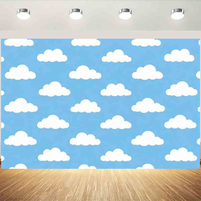 Photography Lighting White Background - Cartoon Simple Blue Sky White Cloud