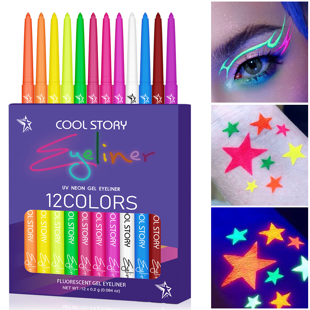 12 colours fluorescent eyeline - Coloured Gel Set review and price